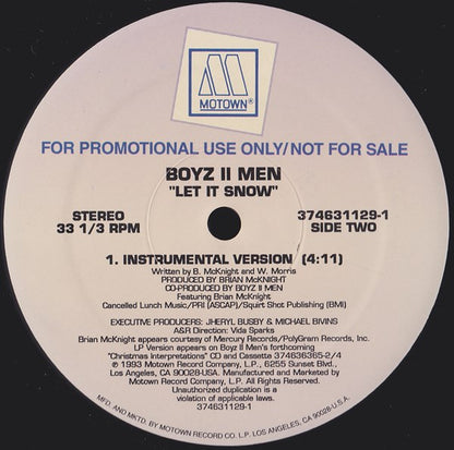 Boyz II Men - Let It Snow (12", Single, Promo)