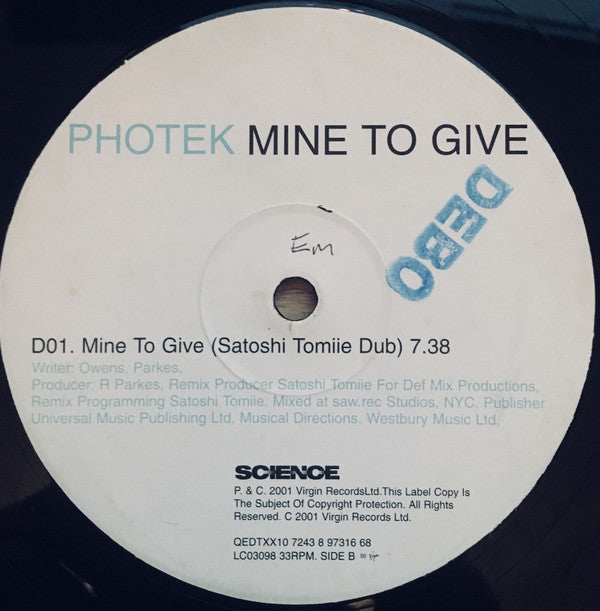 Photek - Mine To Give (12")