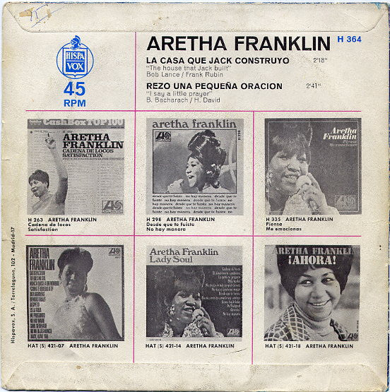 Aretha Franklin - La Casa Que Jack Construyo / Rezo Una Pequeña Oracion (7", Single)