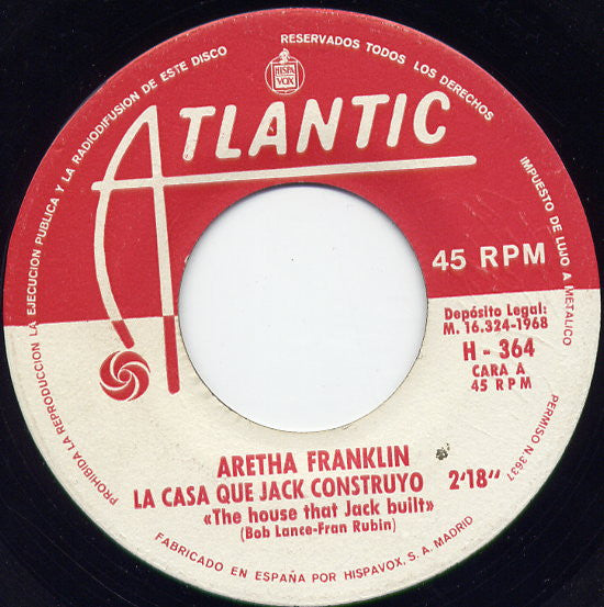 Aretha Franklin - La Casa Que Jack Construyo / Rezo Una Pequeña Oracion (7", Single)