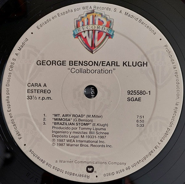 George Benson / Earl Klugh - Collaboration (LP, Album)