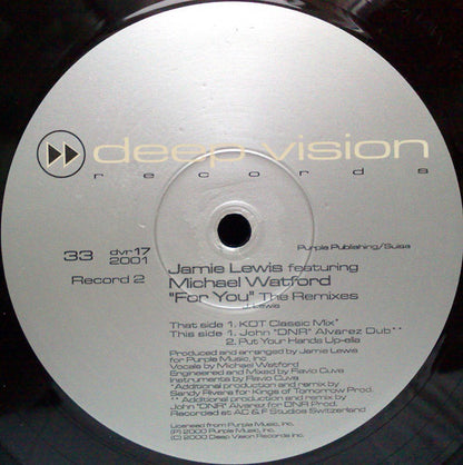 Jamie Lewis Featuring Michael Watford - For You (The Remixes) (2x12")