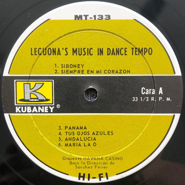 Orquesta Havana Casino - Música De Lecuona En Tiempo Bailable (LP, Album)