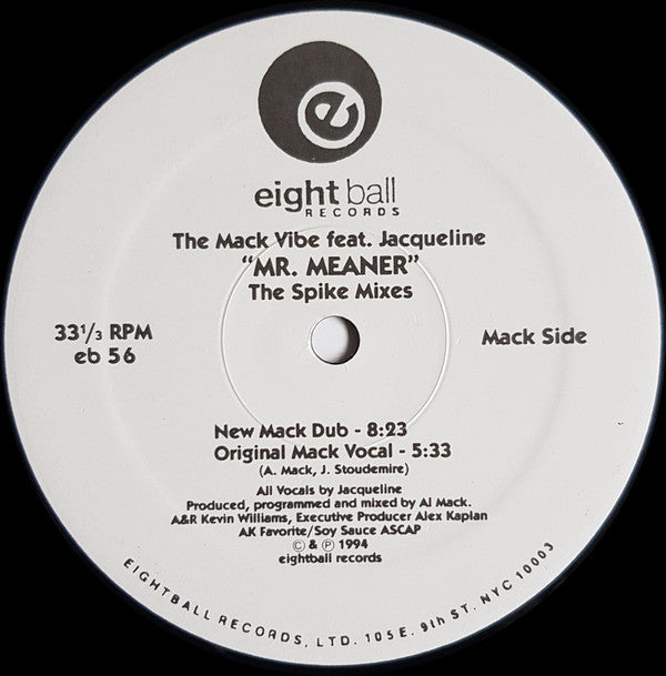 The Mack Vibe Feat. Jacqueline : Mr. Meaner (The Spike Mixes) (12")