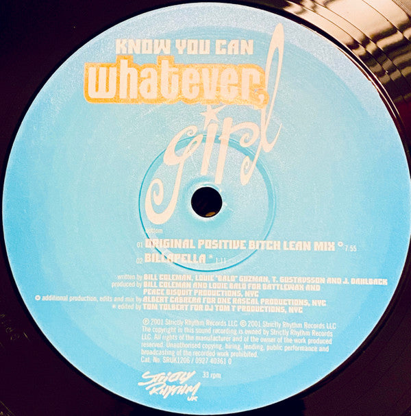 Whatever, Girl - Know You Can (12")