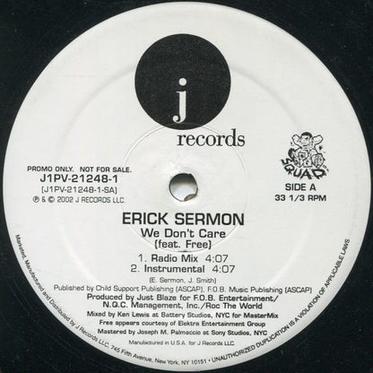 Erick Sermon Feat. Free  - We Don't Care (12", Promo)