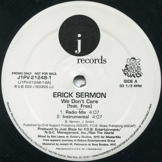 Erick Sermon Feat. Free  - We Don't Care (12", Promo)