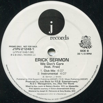 Erick Sermon Feat. Free  - We Don't Care (12", Promo)
