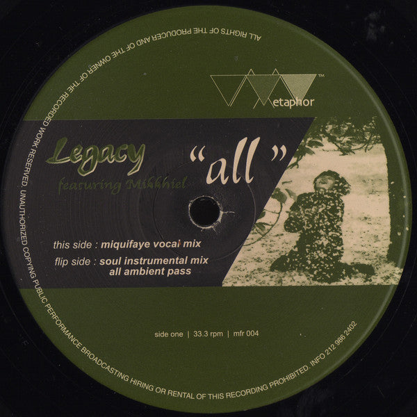 Legacy (12) Featuring Mikkhiel* : All (12")