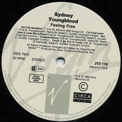Sydney Youngblood - Feeling Free (LP, Album)