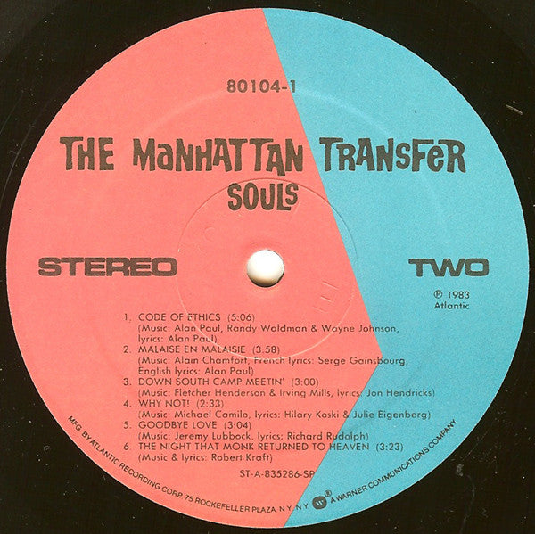 The Manhattan Transfer : Bodies And Souls (LP, Album, SP-)
