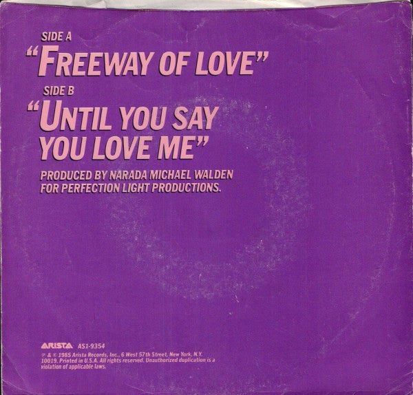 Aretha Franklin : Freeway Of Love (7")
