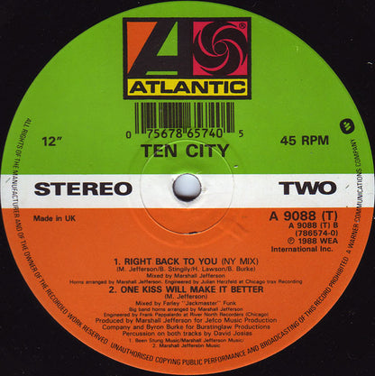 Ten City - Right Back To You (12")