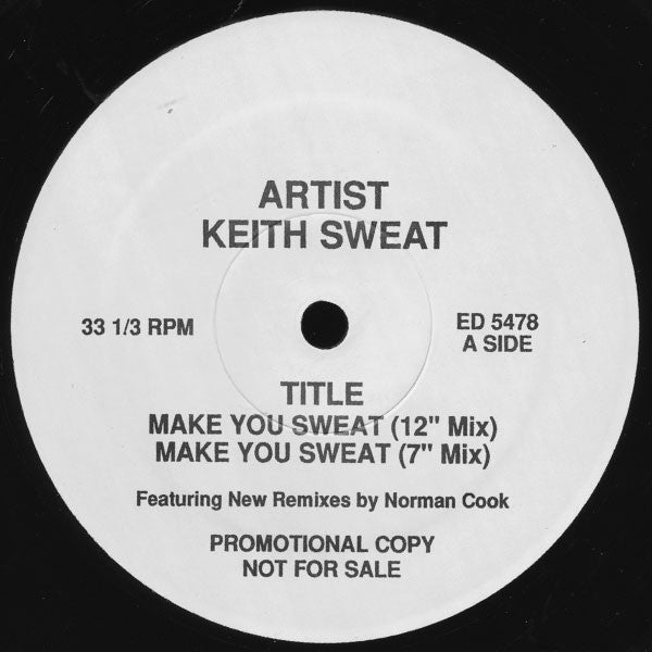 Keith Sweat : Make You Sweat (Norman Cook Mixes) (12", Promo)