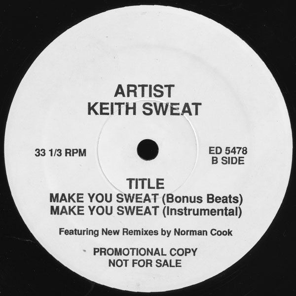 Keith Sweat : Make You Sweat (Norman Cook Mixes) (12", Promo)
