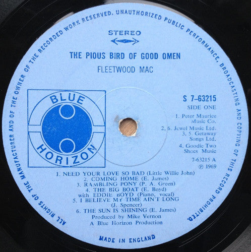 Fleetwood Mac : The Pious Bird Of Good Omen (LP, Comp)