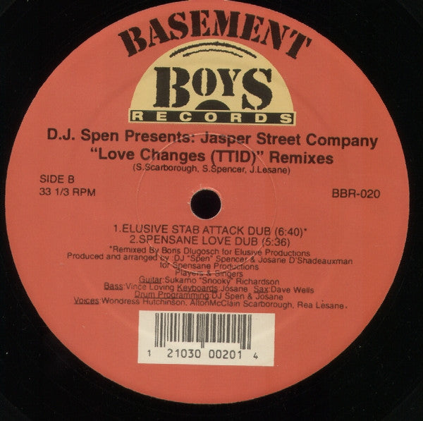D.J. Spen* Presents Jasper Street Company* : Love Changes (TTID Remixes) (12")