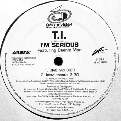T.I. Featuring Beenie Man : I'm Serious (12", Promo)