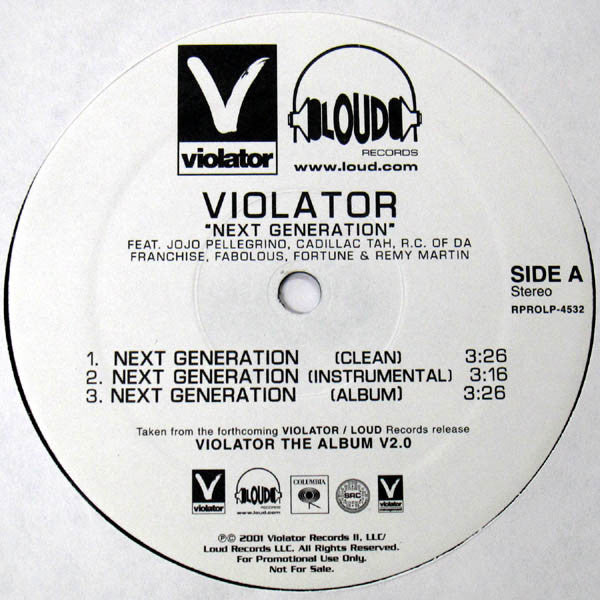 Violator  - Next Generation / Livin The Life (12", Single, Promo)