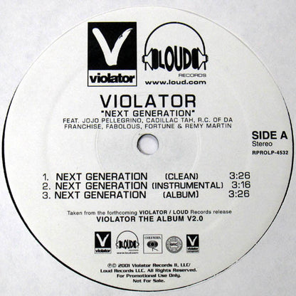 Violator  - Next Generation / Livin The Life (12", Single, Promo)