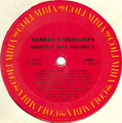 Barbra Streisand - Barbra Streisand's Greatest Hits - Volume 2 (LP, Comp, RE, Pit)