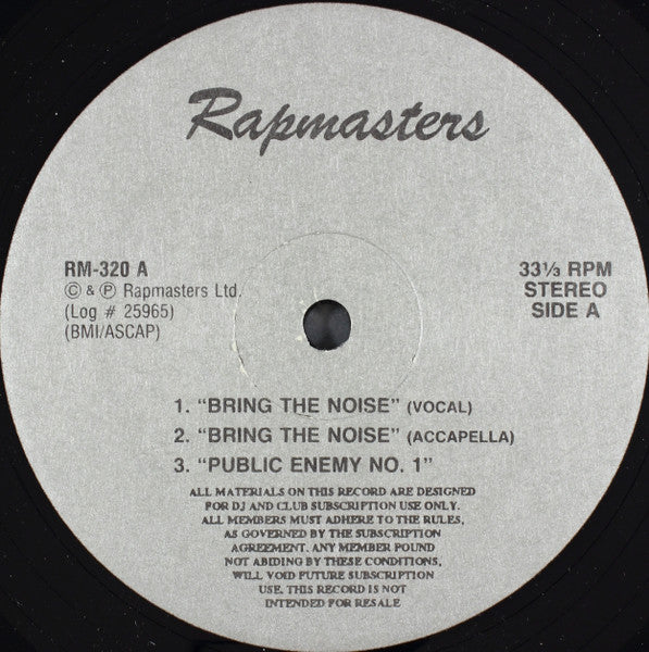 Public Enemy / Eric B. & Rakim / Just-Ice : Rapmasters (12", Comp, Unofficial)