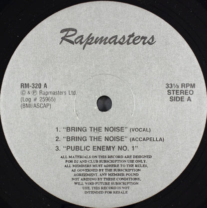 Public Enemy / Eric B. & Rakim / Just-Ice : Rapmasters (12", Comp, Unofficial)