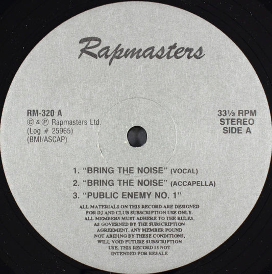 Public Enemy / Eric B. & Rakim / Just-Ice : Rapmasters (12", Comp, Unofficial)