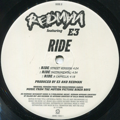 Redman Featuring E3  - Ride (12", Promo)