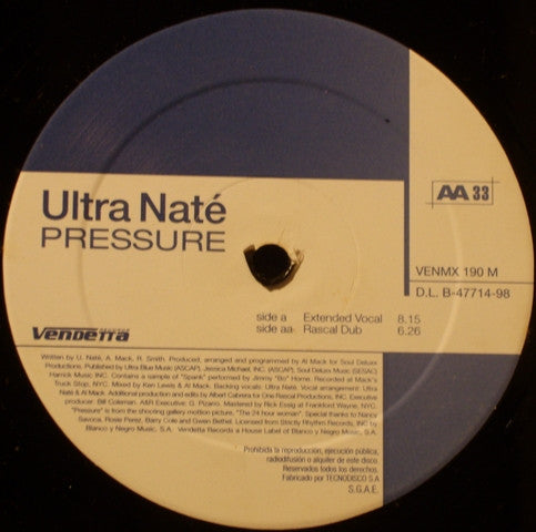 Ultra Naté : Pressure (12")