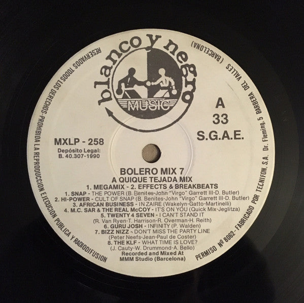 Various : Bolero Mix 7 (12", Comp, P/Mixed)