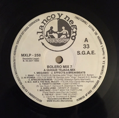 Various : Bolero Mix 7 (12", Comp, P/Mixed)