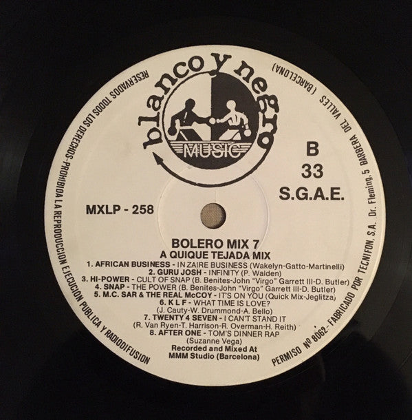Various : Bolero Mix 7 (12", Comp, P/Mixed)
