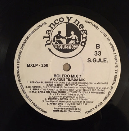 Various : Bolero Mix 7 (12", Comp, P/Mixed)