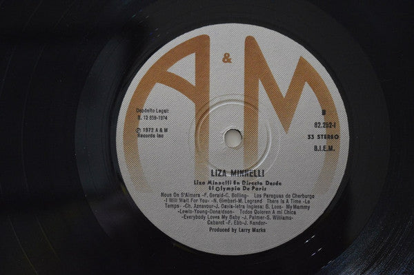 Liza Minnelli : En Directo Desde El Olympia De Paris (LP, Album, RE)