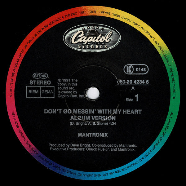 Mantronix : Don't Go Messin' With My Heart (12")