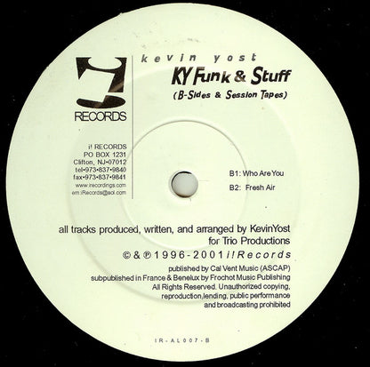 Kevin Yost : KY Funk 'N Stuff (B Sides & Session Tapes) (2x12")