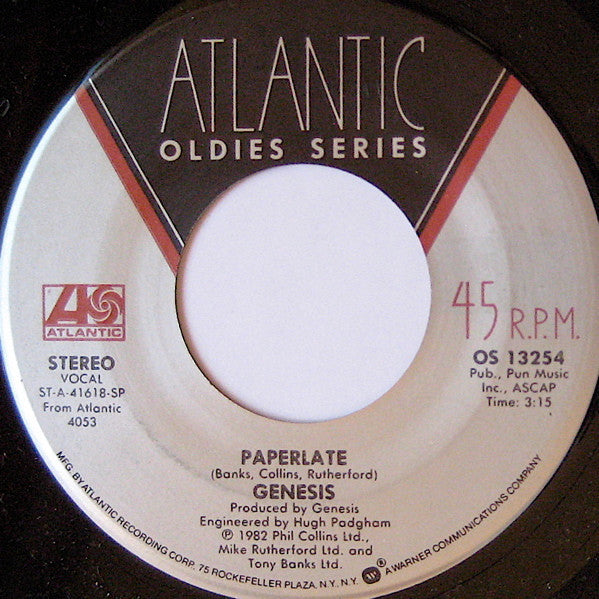 Genesis : Man On The Corner / Paperlate (7", RE)