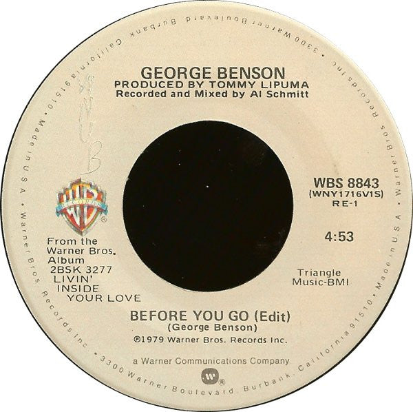 George Benson : Unchained Melody / Before You Go (7")