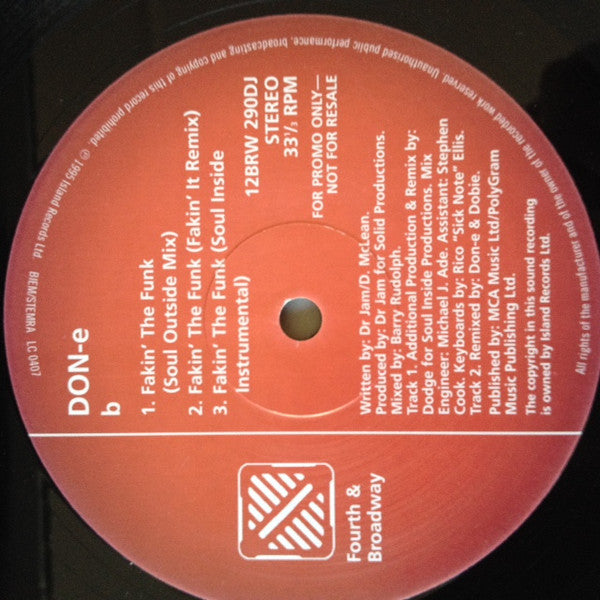 DON-E : Fakin' The Funk (12", Promo)