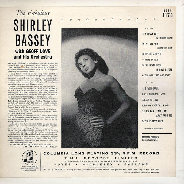 Shirley Bassey - The Fabulous Shirley Bassey (LP, Album, Mono)