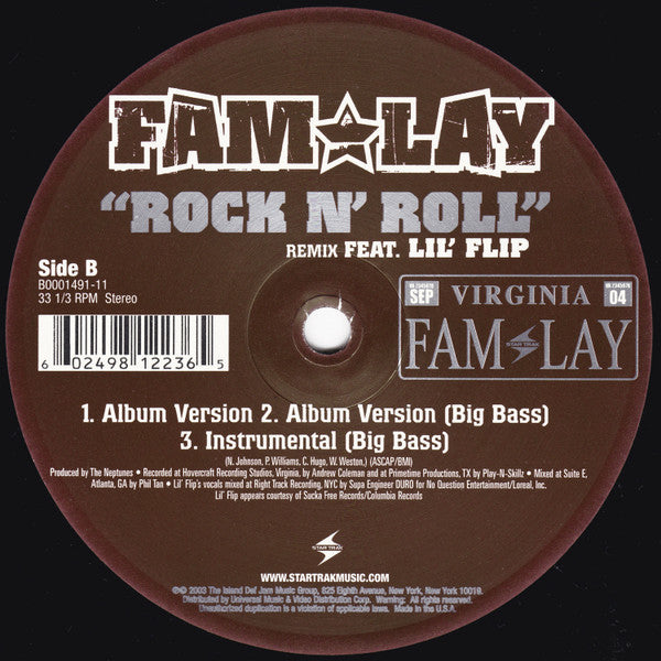 Fam-Lay Featuring Lil' Flip : Rock N' Roll (Remix) (12")