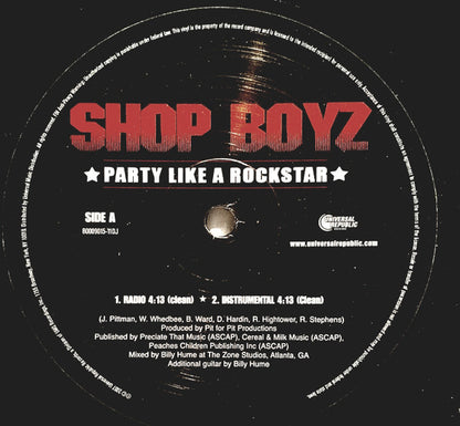 Shop Boyz : Party Like A Rockstar (12", Promo)