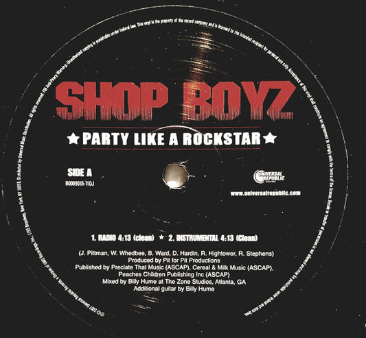 Shop Boyz : Party Like A Rockstar (12", Promo)