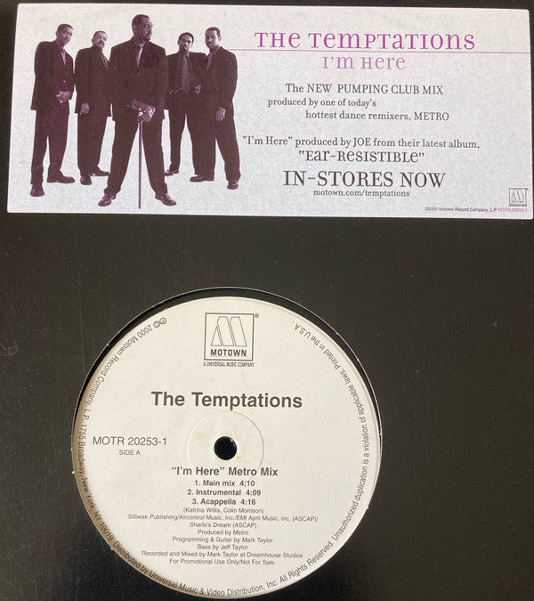 The Temptations - I'm Here (Metro Mix) (12", Promo)