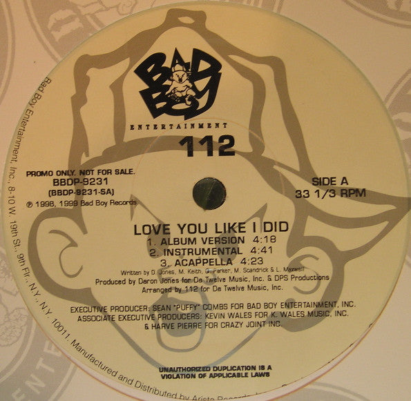 112 - Love You Like I Did (12", Single, Promo)