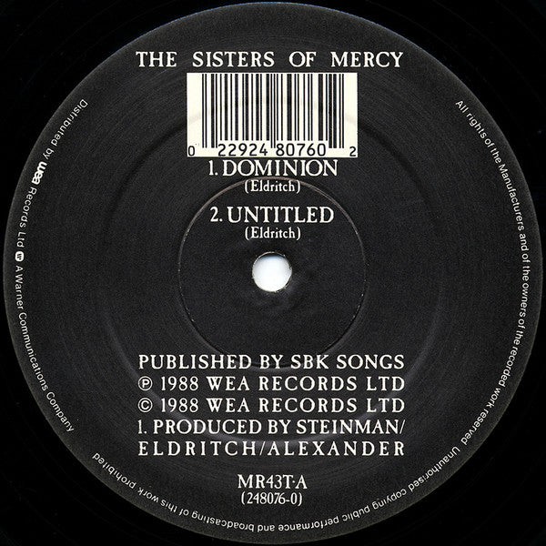 The Sisters Of Mercy - Dominion (12", Spi)