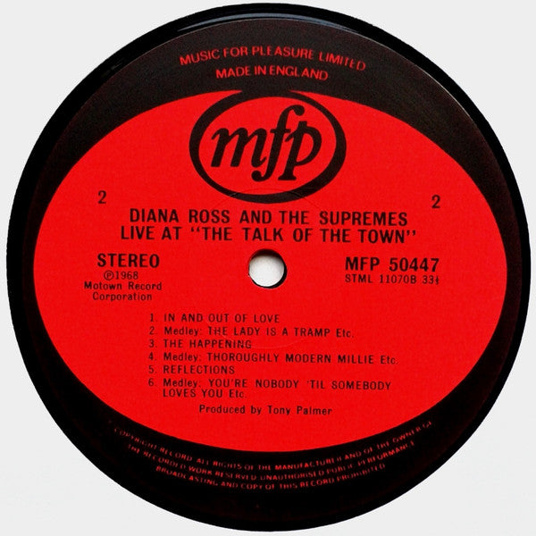 The Supremes : Live At London's Talk Of The Town (LP, Album, RE)