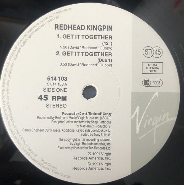 Redhead Kingpin And The FBI : Get It Together (12")