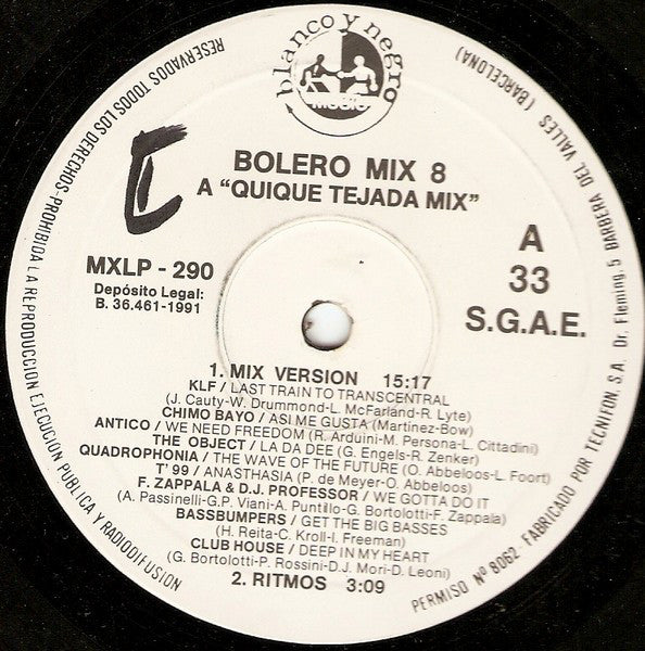 Various : Bolero Mix 8 (2xLP, Comp, P/Mixed, Gat)